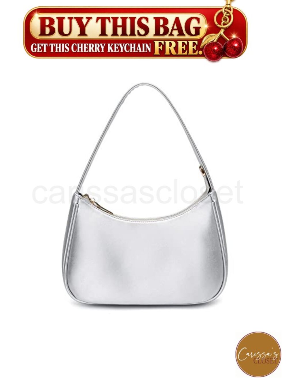 ✨ Hobo Shoulder Bag PU Leather Mini Clutch Purse with Zipper Closure